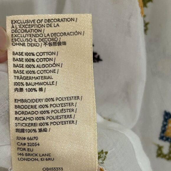 New Anthropologie Lisabetta Embroidered Top Size Small Buttondown Oversize Women - Picture 11 of 13